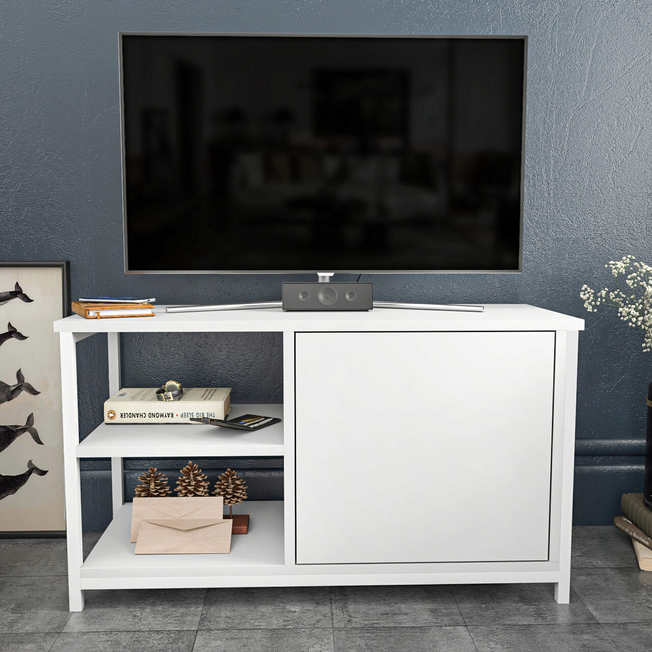 Comoda TV, Hanah Home, Muskegon, 89.6x35.3x50.8 cm, Alb - imagine 7